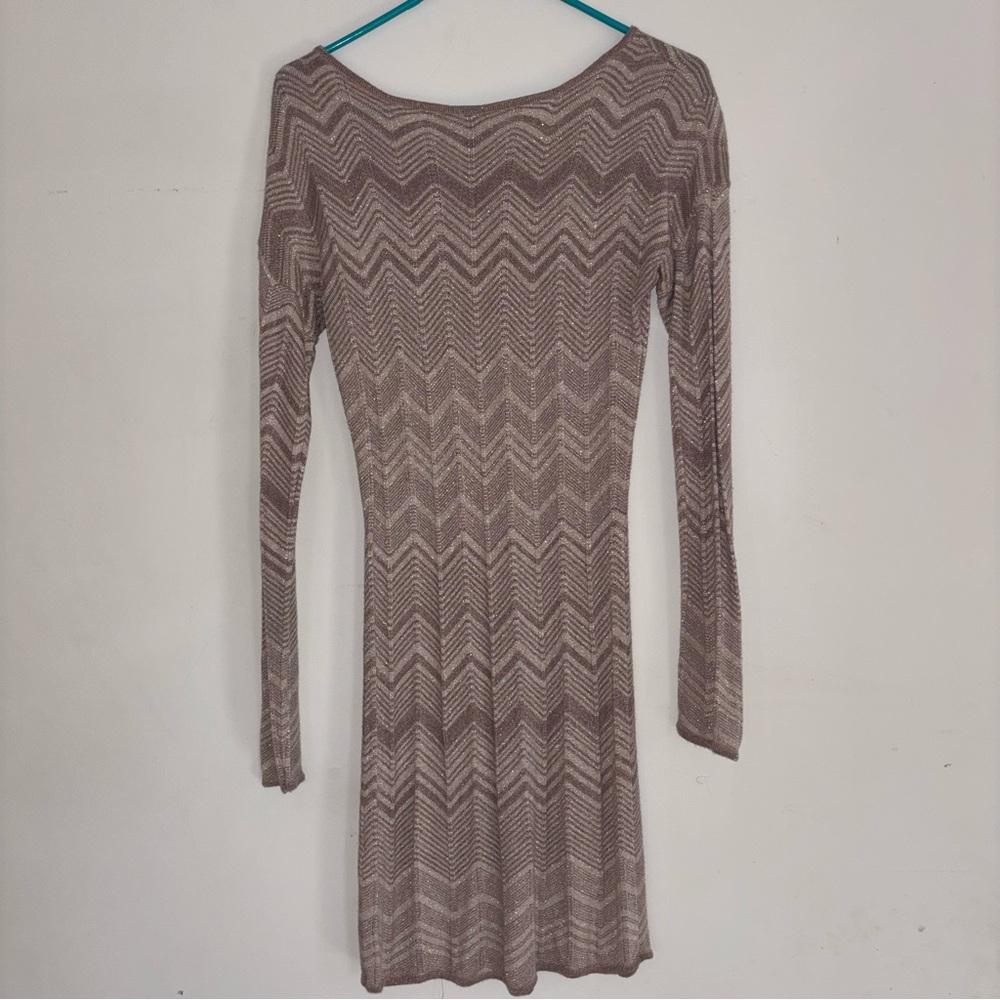 Express Metallic Chevron Knit Dress Size M